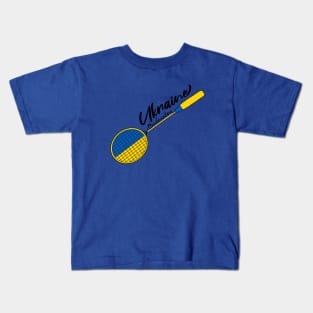 Ukraine Flag of Badminton Racquet Support (Ukraine) Badminton Pride Flag Kids T-Shirt